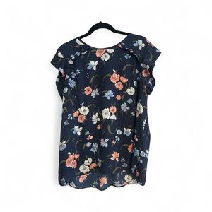 Navy Floral Women's Blouse